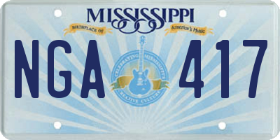 MS license plate NGA417