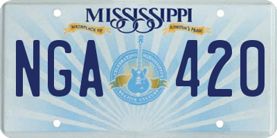 MS license plate NGA420