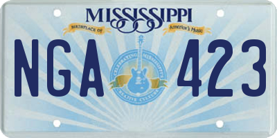 MS license plate NGA423