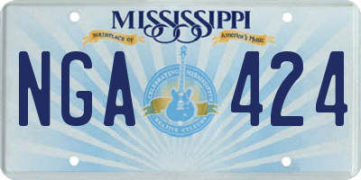 MS license plate NGA424