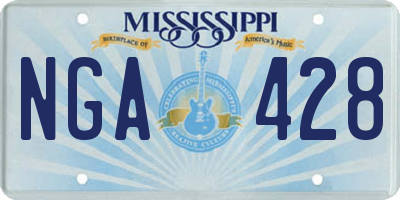 MS license plate NGA428