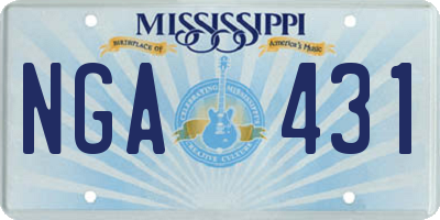 MS license plate NGA431