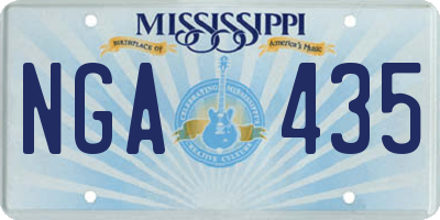 MS license plate NGA435