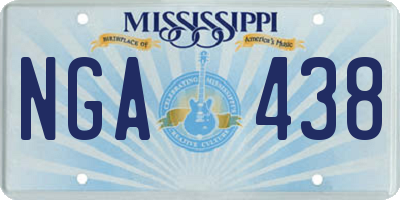 MS license plate NGA438