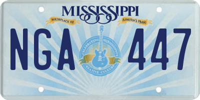 MS license plate NGA447
