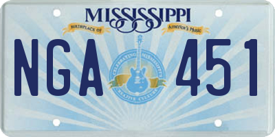 MS license plate NGA451