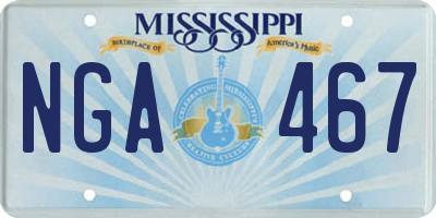 MS license plate NGA467