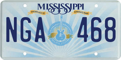 MS license plate NGA468