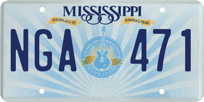 MS license plate NGA471