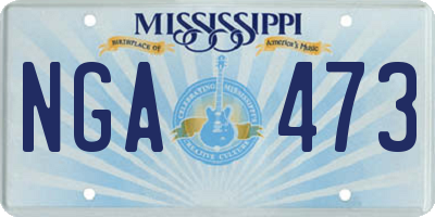 MS license plate NGA473