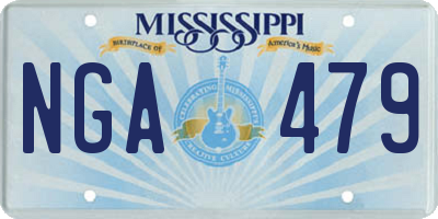 MS license plate NGA479