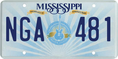 MS license plate NGA481