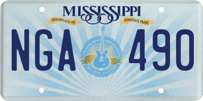 MS license plate NGA490