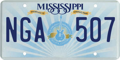 MS license plate NGA507