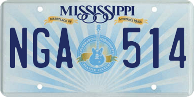MS license plate NGA514