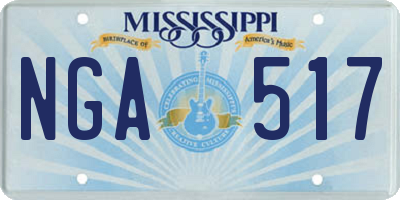 MS license plate NGA517