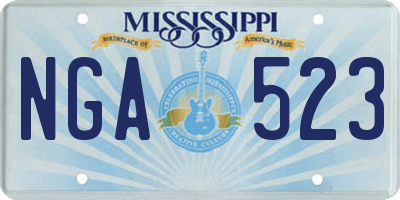 MS license plate NGA523
