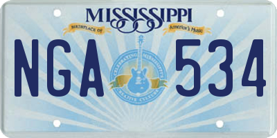 MS license plate NGA534