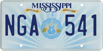 MS license plate NGA541