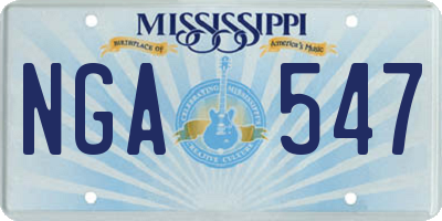 MS license plate NGA547