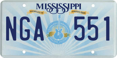 MS license plate NGA551