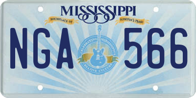 MS license plate NGA566