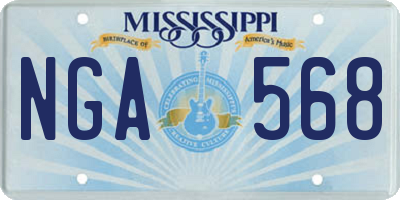 MS license plate NGA568
