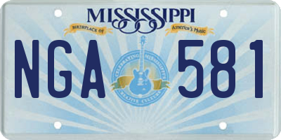 MS license plate NGA581