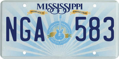 MS license plate NGA583