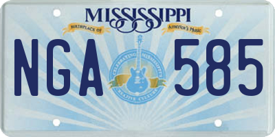 MS license plate NGA585