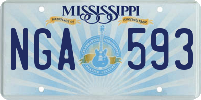 MS license plate NGA593
