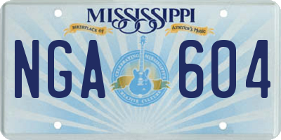MS license plate NGA604