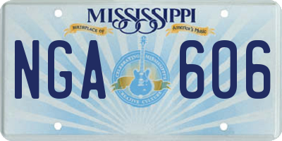 MS license plate NGA606