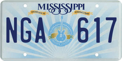 MS license plate NGA617