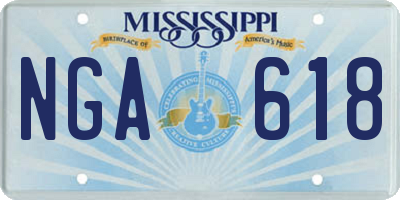 MS license plate NGA618