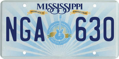 MS license plate NGA630