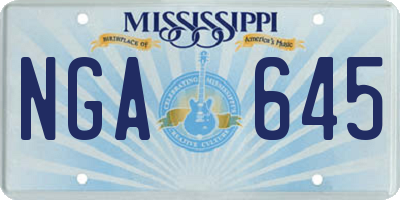 MS license plate NGA645
