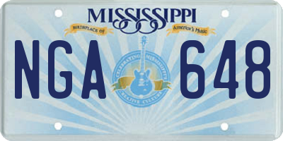 MS license plate NGA648