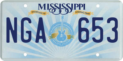 MS license plate NGA653