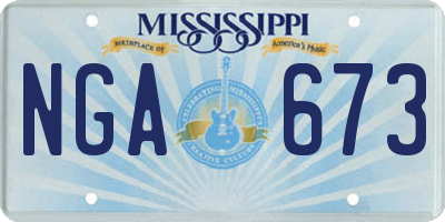 MS license plate NGA673
