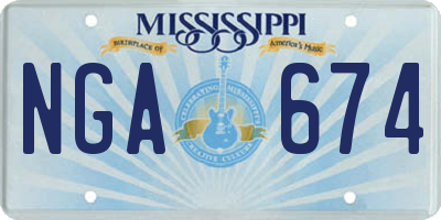 MS license plate NGA674
