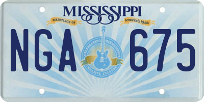 MS license plate NGA675