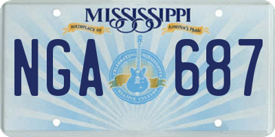 MS license plate NGA687
