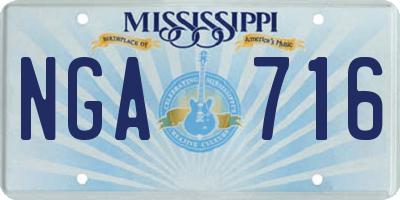 MS license plate NGA716