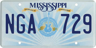 MS license plate NGA729