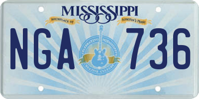 MS license plate NGA736