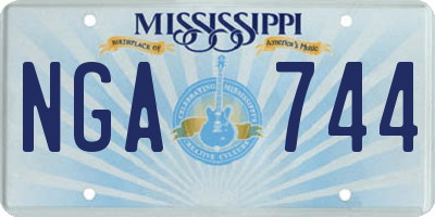 MS license plate NGA744