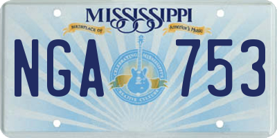 MS license plate NGA753