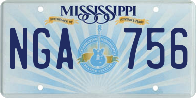 MS license plate NGA756