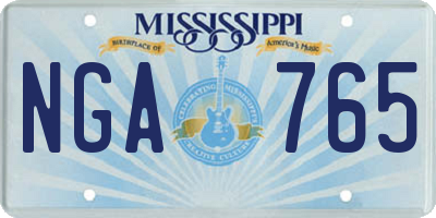 MS license plate NGA765